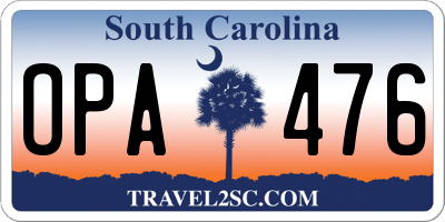 SC license plate OPA476