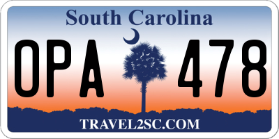 SC license plate OPA478