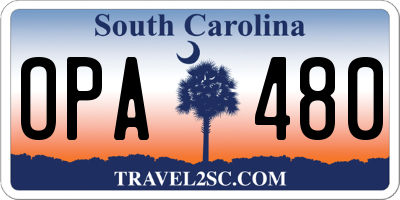 SC license plate OPA480