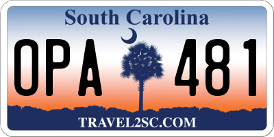 SC license plate OPA481
