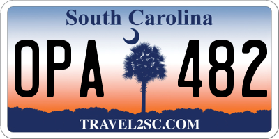 SC license plate OPA482