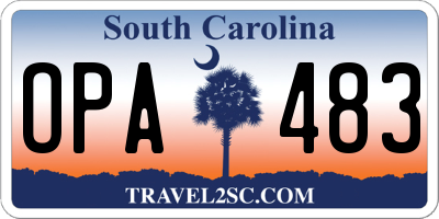 SC license plate OPA483