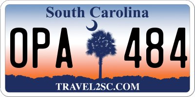 SC license plate OPA484