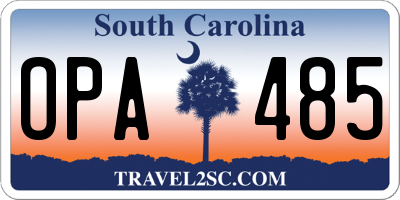 SC license plate OPA485