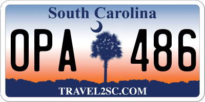 SC license plate OPA486