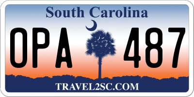 SC license plate OPA487