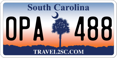 SC license plate OPA488