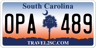 SC license plate OPA489