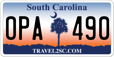 SC license plate OPA490