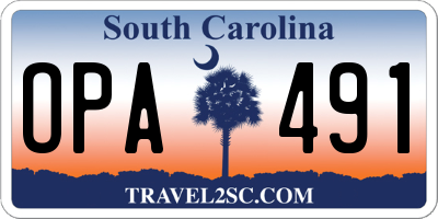 SC license plate OPA491