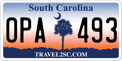SC license plate OPA493