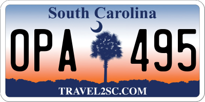 SC license plate OPA495