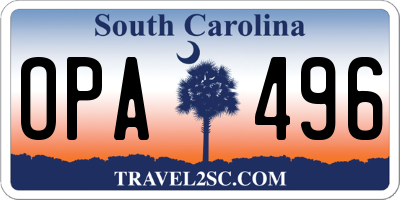 SC license plate OPA496