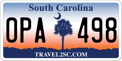 SC license plate OPA498