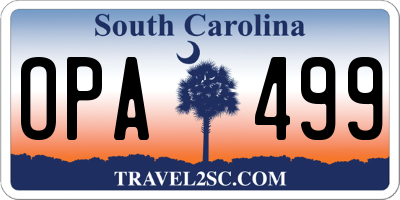 SC license plate OPA499