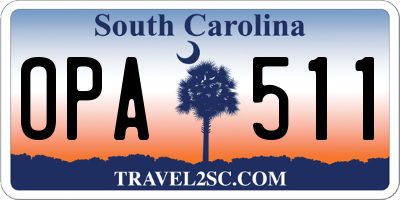 SC license plate OPA511