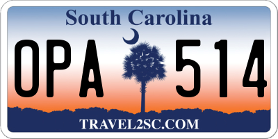 SC license plate OPA514