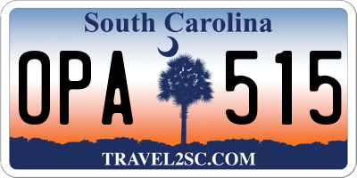 SC license plate OPA515