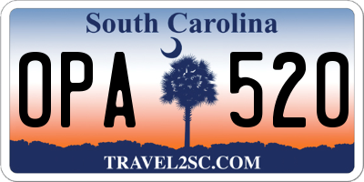 SC license plate OPA520