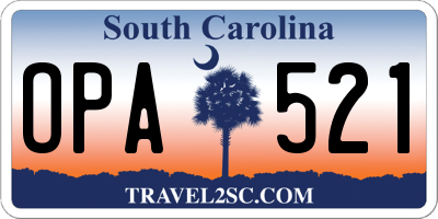 SC license plate OPA521