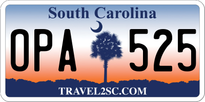 SC license plate OPA525