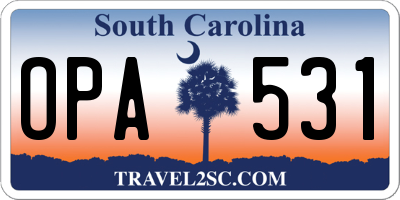 SC license plate OPA531
