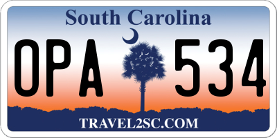 SC license plate OPA534