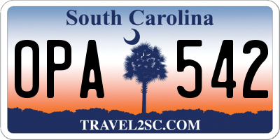 SC license plate OPA542