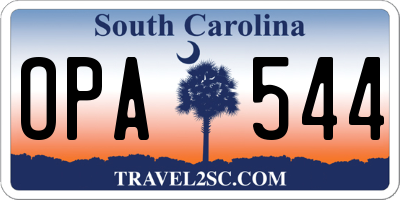 SC license plate OPA544