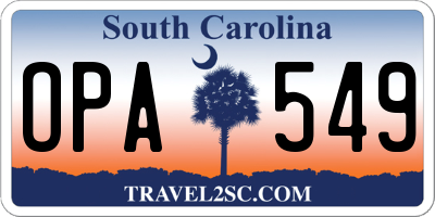 SC license plate OPA549