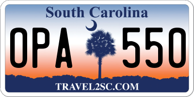SC license plate OPA550