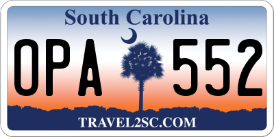 SC license plate OPA552