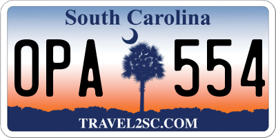 SC license plate OPA554