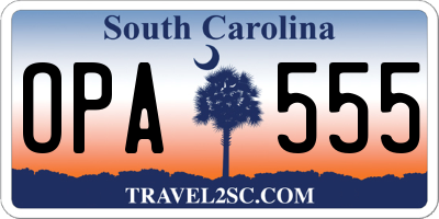 SC license plate OPA555