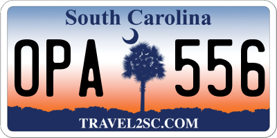 SC license plate OPA556
