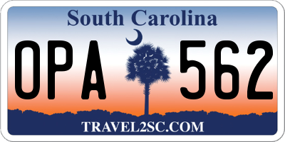 SC license plate OPA562