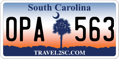 SC license plate OPA563