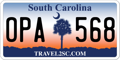 SC license plate OPA568