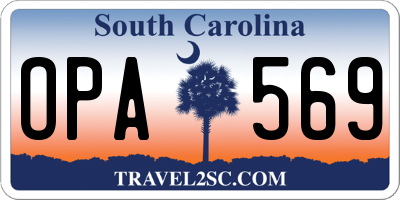 SC license plate OPA569