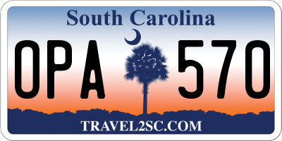 SC license plate OPA570