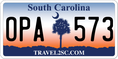 SC license plate OPA573