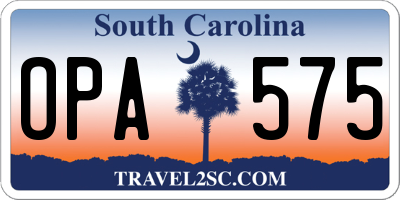 SC license plate OPA575
