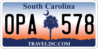 SC license plate OPA578