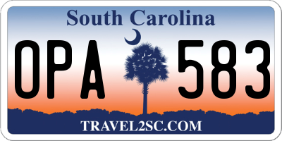 SC license plate OPA583