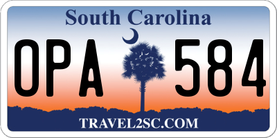 SC license plate OPA584
