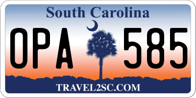 SC license plate OPA585