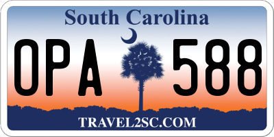 SC license plate OPA588