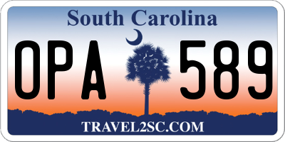 SC license plate OPA589