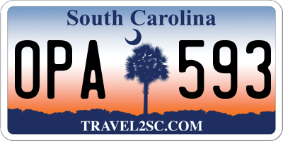 SC license plate OPA593
