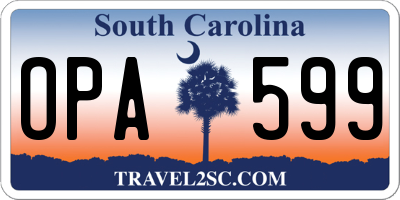 SC license plate OPA599